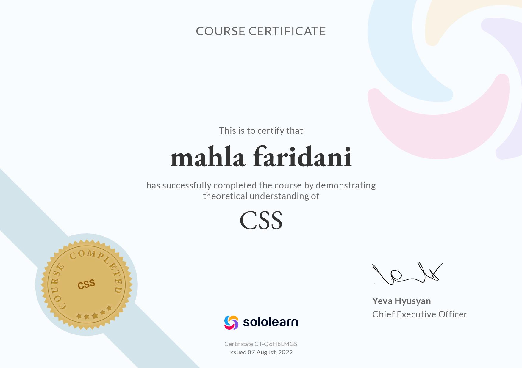 certificate